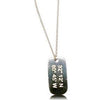 Lat & Lo Mini Dog Tag in sterling silver metal with custom coordinates engraving.