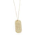 Lat & Lo Mini Dog Tag in 14k gold filled metal with custom coordinates engraving.