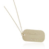 Lat & Lo Mini Dog Tag in 14k gold filled metal with custom coordinates and back inscription engraving.