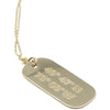 Lat & Lo Mini Dog Tag in 14k gold filled metal with custom coordinates engraving.