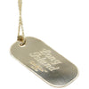 Lat & Lo Mini Dog Tag in 14k gold filled metal with custom coordinates and back inscription engraving.