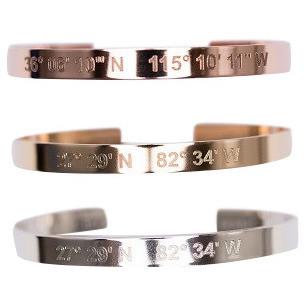 Stock the Store Wholesale Lat Lo Coordinates Cuff Bracelet